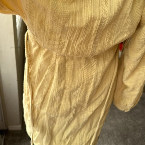 Free People Moni Mini Dress Endless Summer Textured Tie Yellow Size M - Picture 8 of 9